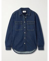 FRAME - The Trapunto Jeanshemd Aus Bio-Denim Mit Kontrastnähten - Lyst