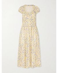 Ulla Johnson - Calliope Floral-Print Silk-Crepon Midi Dress - Lyst