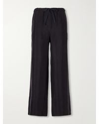 James Perse - Silk-Habotai Wide-Leg Drawstring Pants - Lyst