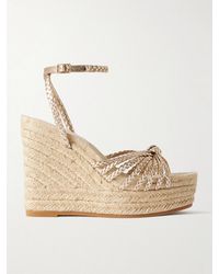 Loeffler Randall - Pamela Mignon Metallic Leather Platform Wedge Sandals - Lyst