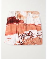JW Anderson - Minirock Aus Bedrucktem Twill Mit Falten - Lyst