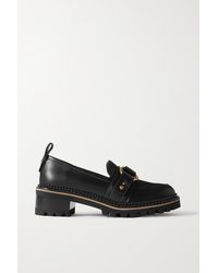 See By Chloé Erine Embellished Leather Loafers - Black