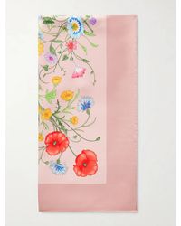 Gucci - Flora Floral-Print Silk-Twill Scarf - Lyst