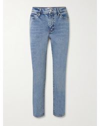 FRAME - The Borrowed High-Rise Slim-Leg Jeans - Lyst
