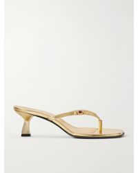 NODALETO - Dona Ruby 50 Embellished Metallic Leather Sandals - Lyst