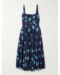 Emilia Wickstead - Mona Floral-Print Cotton-Poplin Midi Dress - Lyst