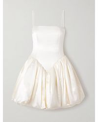 Danielle Frankel - Birdie Gathered Silk And Wool-Blend Satin Bustier Mini Dress - Lyst