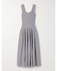 KHAITE - Jodie Pleated Wool Midi Dress - Lyst