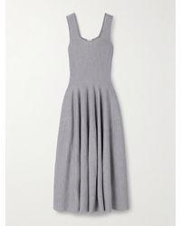 KHAITE - Jodie Pleated Wool Midi Dress - Lyst