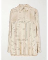 TOTEME - Embroidered Silk-Satin Shirt - Lyst