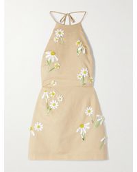 BERNADETTE - Delilah Embellished Cotton And Linen-Blend Mini Dress - Lyst