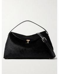 TOTEME - T-Lock Leather-Trimmed Pony Hair Shoulder Bag - Lyst