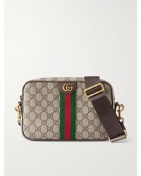 Gucci - Ophidia Leather And Webbing-Trimmed Printed Coated-Canvas Shoulder Bag - Lyst