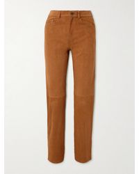 Blazé Milano - Paso Paneled Suede Straight-Leg Pants - Lyst