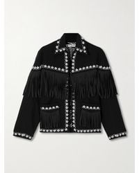 Alix Of Bohemia - Jude Fringed Embroidered Wool-Flannel Jacket - Lyst