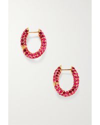 Balenciaga - Loop Xs-Tone Crystal Hoop Earrings - Lyst