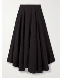Loro Piana - Elise Quilted Silk-Cloqué Midi Skirt - Lyst