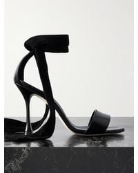 Manolo Blahnik - Sandales En Cuir À Finitions En Daim Chastana 105 - Lyst