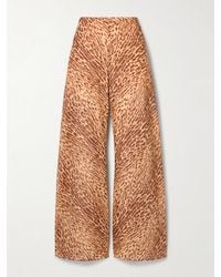 Zimmermann - Cascadian Leopard-Print Cotton-Poplin Flared Pants - Lyst