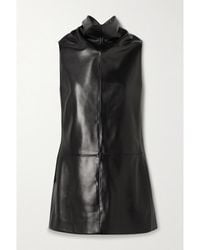 KHAITE - Daria Leather Turtleneck Mini Dress - Lyst