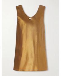 SARA CRISTINA - Dune Pearl-Embellished Silk-Shantung Mini Dress - Lyst