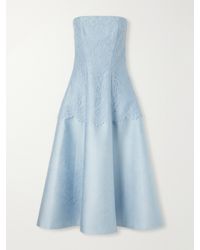 Emilia Wickstead - Meja Embossed Cloque Lace Trimmed Midi Dress - Lyst