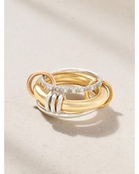 Spinelli Kilcollin - Gemini Mx Ring Aus 18 Karat Gelb- Und Roségold Sowie Sterlingsilber Mit Diamanten - Lyst