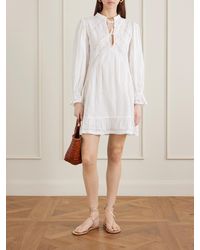 anna quan dimitri draped crinkle cotton mini dress Anna Quan Dimitri Draped Crinkle Cotton Mini Dress in White