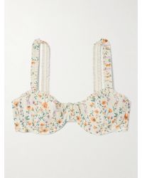 Agua Bendita - Argaz Chinesis Bikini-Oberteil Mit Bügeln Aus Recyceltem Stretch-Material Mit Blumenprint Und Rüschen - Lyst