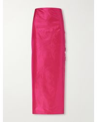 Valentino Garavani - Knotted Silk-Taffeta Midi Skirt - Lyst