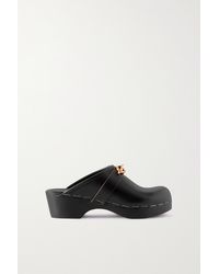Saint Laurent Toff Embellished Leather Clogs in Nero (Black) | Lyst