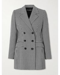 Dolce & Gabbana - Doppelreihiger Blazer Aus Einer Wollmischung Mit Hahnentrittmuster - Lyst