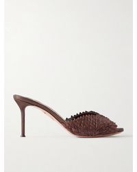 Aquazzura - Rio Flirt 75 Raffia Mules - Lyst