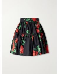 Dolce & Gabbana - Floral-Print Cotton-Poplin Mini Skirt - Lyst