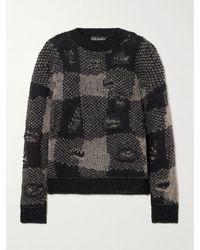 Our Legacy - Sonar Distressed Checked Knitted Sweater - Lyst