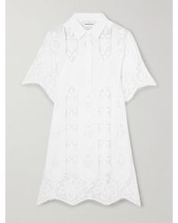 Miguelina - Elle Lace And Embroidered Cotton-Voile Mini Dress - Lyst