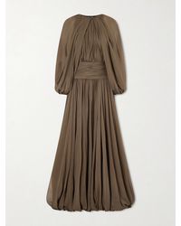 Oscar de la Renta - Draped Silk-Chiffon Gown - Lyst