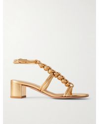 Gianvito Rossi - Capua 45 Braided Metallic Leather Sandals - Lyst