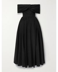 Brandon Maxwell - Blaise Off-The-Shoulder Cotton-Blend Poplin Midi Dress - Lyst