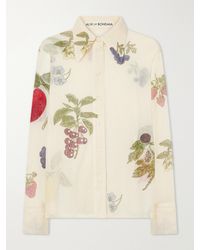 Alix Of Bohemia - Dana Nine Fruit Printed Cotton-Mesh Shirt - Lyst