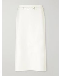 Tom Ford - Belted Leather Midi Skirt - Lyst