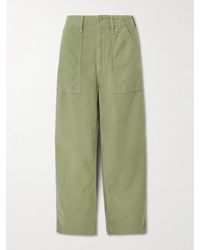 Mother - The Fangirl Fatigue Flood Cotton-Canvas Barrel-Leg Pants - Lyst
