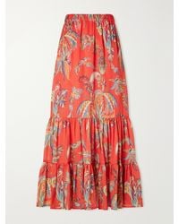 Etro - Tiered Printed Cotton Maxi Skirt - Lyst