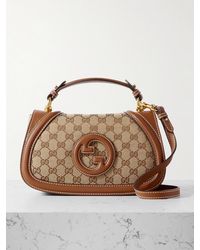 Gucci - Blondie Leather-Trimmed Canvas-Jacquard Shoulder Bag - Lyst