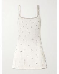 Clio Peppiatt - Droplet Embellished Beaded Stretch-Tulle Mini Dress - Lyst