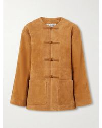 Rohe - Mandarin Paneled Suede Jacket - Lyst