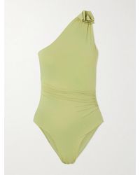 Maygel Coronel - Ecos One-Shoulder Appliquéd Ruched Swimsuit - Lyst