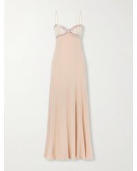 Valentino Garavani - Lace- And Satin-Trimmed Silk-Georgette Gown - Lyst