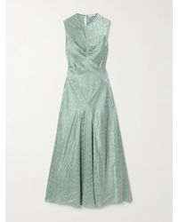 Doen - Ginette Paneled Floral-Jacquard Satin Midi Dress - Lyst