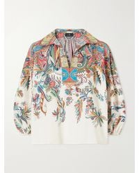 Etro - Floral-Print Cotton-Poplin Blouse - Lyst